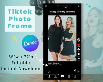 TikTok Photo Booth Frame | Full Body | TikTok Prop Frame | 36x72&quot; | Customizable | Personalized Selfie Frame | Digital File Only
