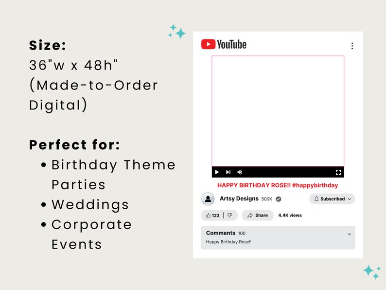 2024 Youtube Photo Booth Frame | Youtube Selfie Frame | 36x48" | Photo ...