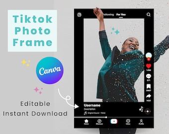 TikTok Photo Booth Frame | TikTok Prop Frame | 24x36&quot; | Photo Prop Frame | Customizable | Personalized Selfie Frame | Editable in Canva