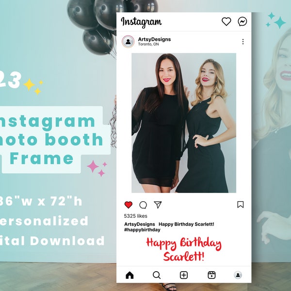 2024 Custom Full Body Instagram Photo Booth Frame | 36x72" | Photo Prop Frame Customizable | Selfie Frame | Made-to-Order Digital Download