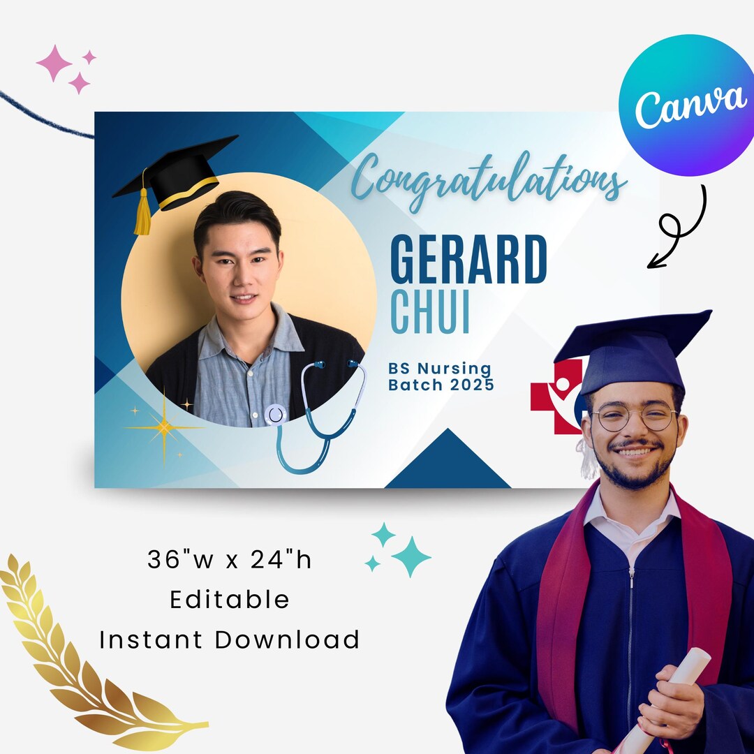 Nursing Graduation Banner - Ver. 2 | Grad Party Sign | Homecoming ...