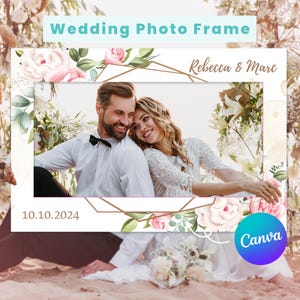 Wedding Photo Booth Frame 3.0 | Wedding Photo Prop | Bridal Shower Photo Prop | Editable Canva | Printable | Digital Download