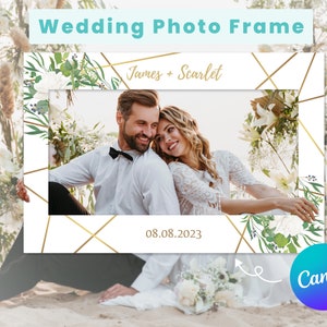 Wedding Photo Booth Frame | Wedding Photo Prop | Bridal Shower Photo Prop | Editable Canva | Photo Prop Frame | Printable | Digital Download