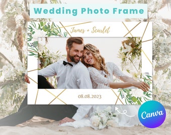 Wedding Photo Booth Frame | Wedding Photo Prop | Bridal Shower Photo Prop | Editable Canva | Photo Prop Frame | Printable | Digital Download