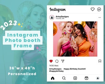 Custom Instagram Photo Booth Frame | 36x48&quot; | Personalized Design | Photo Prop Frame | Selfie Frame | Made-to-Order Digital Download