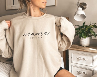 Custom Mama Est 2023, sudadera personalizada de mamá establecida, regalo personalizado del día de la madre, sudadera para mamá, regalo para la nueva mamá, regalos para ella, mamá