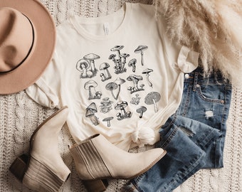 Vintage Mushroom Shirt, Esthetisch Mushroom Shirt, Magic Mushroom Shirt, Cottagecore Shirt, Mushroom Hunting, Botanisch, Natuurliefhebber, Cadeau