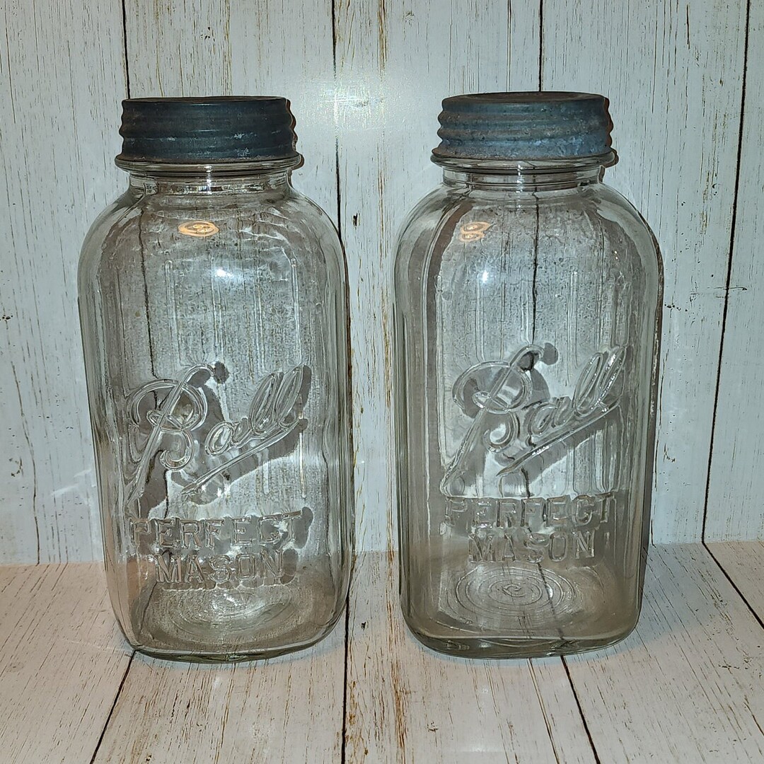 BALL JAR HALF Gallon Set of 2 Jars With Intact Glass Under Etsy Australia