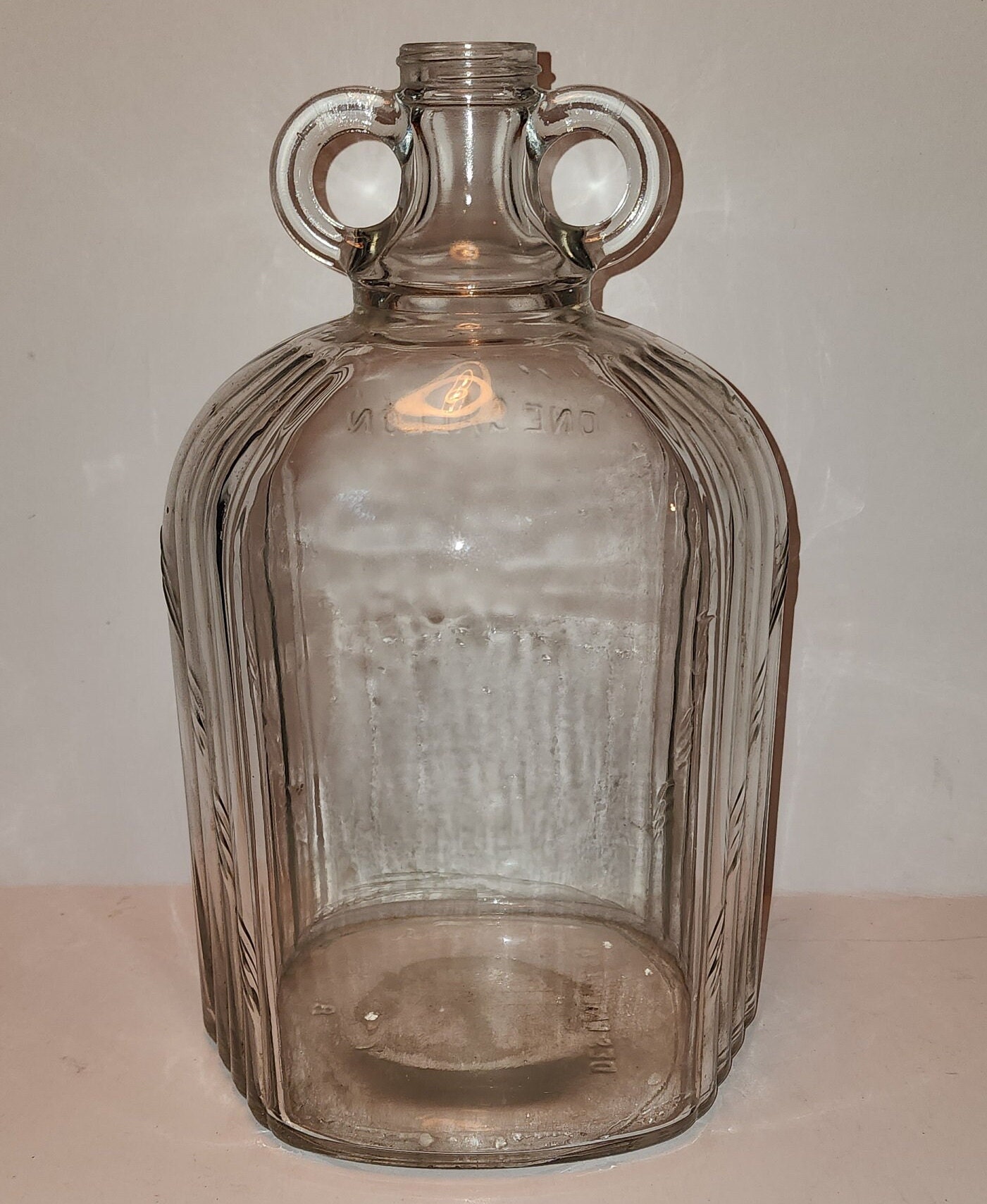 Vintage Empty Water 5 Gallon Glass Jug. Embossed & “Arrowhead bottom.