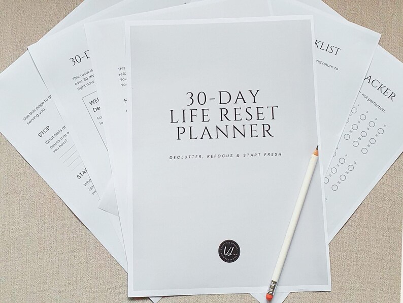 30-day Life Reset Planner Printable | Declutter Checklist, Habit & Goal ...