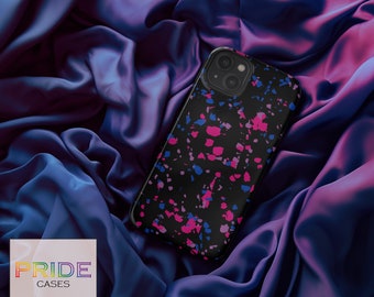 Gesprenkelte Handyhülle in bisexuellen Flaggenfarben, rosa lila und blaue Iphone-Abdeckung, subtiler bisexueller Stolz, Telefon-Abdeckung für soziale Gleichheit