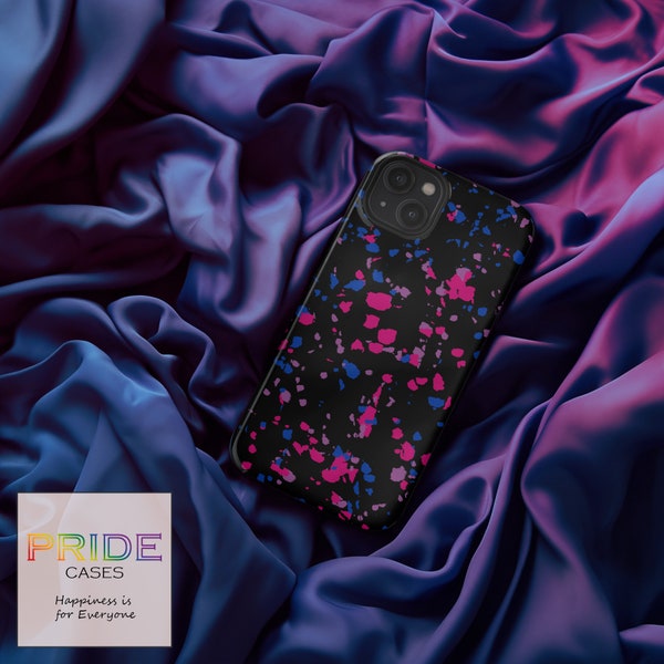Speckled Phone Case in Bisexual Flag Colours, Pink Purple and Blue Iphone Cover, Subtle Bisexual Pride, Phone Cover for Social Equality