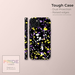Non-Binary Pride Speckled Design Phone Case, Subtle Non-Binary Pride, Aesthetic iPhone Case, Discreet Phone Cover Gift for Non-Binary