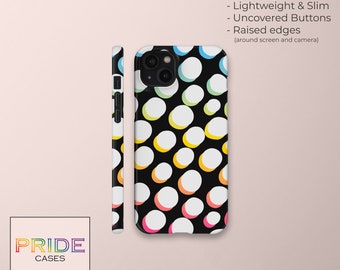 Abstract Polka Dots Pansexual Pride Phone Case, Dotted Case, Social Equality Spotted iPhone Cover, Organic Design, Gift for Pansexual