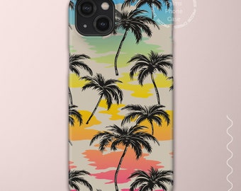 Retro Palm Tree Phone Case with Pansexual Flag Gradient Iphone 15 Case, iridescent Samsung Galaxy Phone Case, Abstract Pride Phone Cover