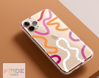 Lesbian Organic Line Art Phone Case, Subtle Lesbian Pride, Aesthetic Phone Case, Discreet Phone Cover Gift for Lesbian Girlfriend