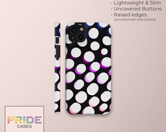 Abstract Polka Dots Genderfluid Pride Phone Case, Dotted Case, Social Equality Spotted iPhone Cover, Organic Design, More Models Available