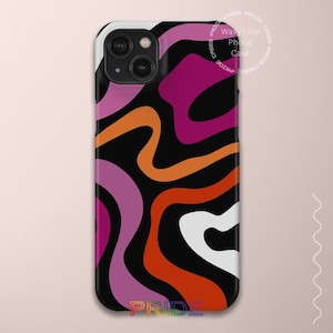 Lesbian Wavy Line Art Phone Case, iPhone 13 Case, iPhone 15 Pro Max, 15 Pro Case, iPhone 14 Case, 14 Pro Max Case, Samsung S23 Case