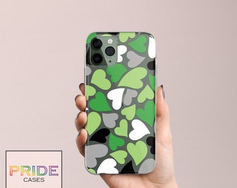 Aromantic Retro Hearts Phone Case, Subtle Aromantic Pride, Groovy Phone Cover, Aromantic Discreet Phone Case, Gift for Aromantic Friend