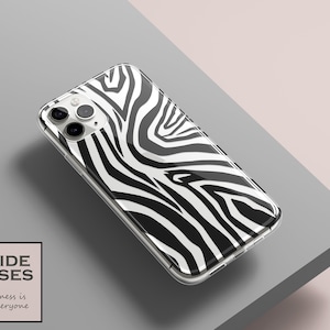Ästhetische Zebra Print Handyhülle für iPhone 14 Pro, 13, 12, 11, XR, 8+, 7 & Samsung S23, S22, Animal Print Handyhülle