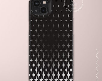 Retro Stars Phone Case With Black and White Gradient 15/15 Pro Case, iPhone 12/12 Pro Case, iPhone 11/11 Pro Max Case iPhone X XR Max Case