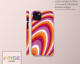 Subtle Retro Lesbian Snap and Tough Phone Case, Lesbian Flag Pride LGBTQ Phone Case Discreet Pride Lesbian Girlfriend Gift