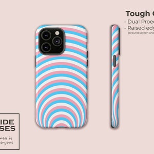 Transgender Pride Phone Case Unique LGBTQ Cover fit for iPhone 14 Pro, 13, 12, 11, Xr, 8+, 7 & Samsung S23, S22 FREE PERSONALISATION