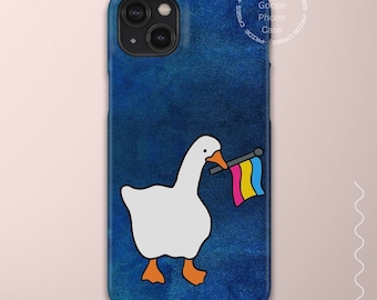 Pride Goose Pansexual Flag Phone Case, Blue Aesthetic Phone Case, Pixel 7 Case, Clear Phone Case, Cool Phone Case Iphone 15 Phone Cover