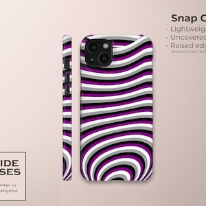 Subtle Retro Asexual Snap and Tough Phone Case, Asexual Flag Pride LGBTQIA Phone Case Discreet Pride Asexual Friend Gift