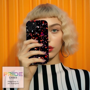 Lesbian Speckled Design Phone Case, Subtle Lesbian Pride, Aesthetic iPhone Case, Discreet Phone Cover Gift for Lesbian Girlfriend
