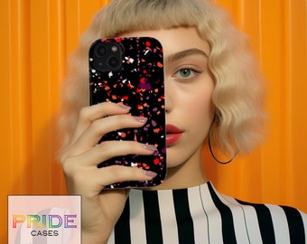 Lesbian Speckled Design Phone Case, Subtle Lesbian Pride, Aesthetic iPhone Case, Discreet Phone Cover Gift for Lesbian Girlfriend