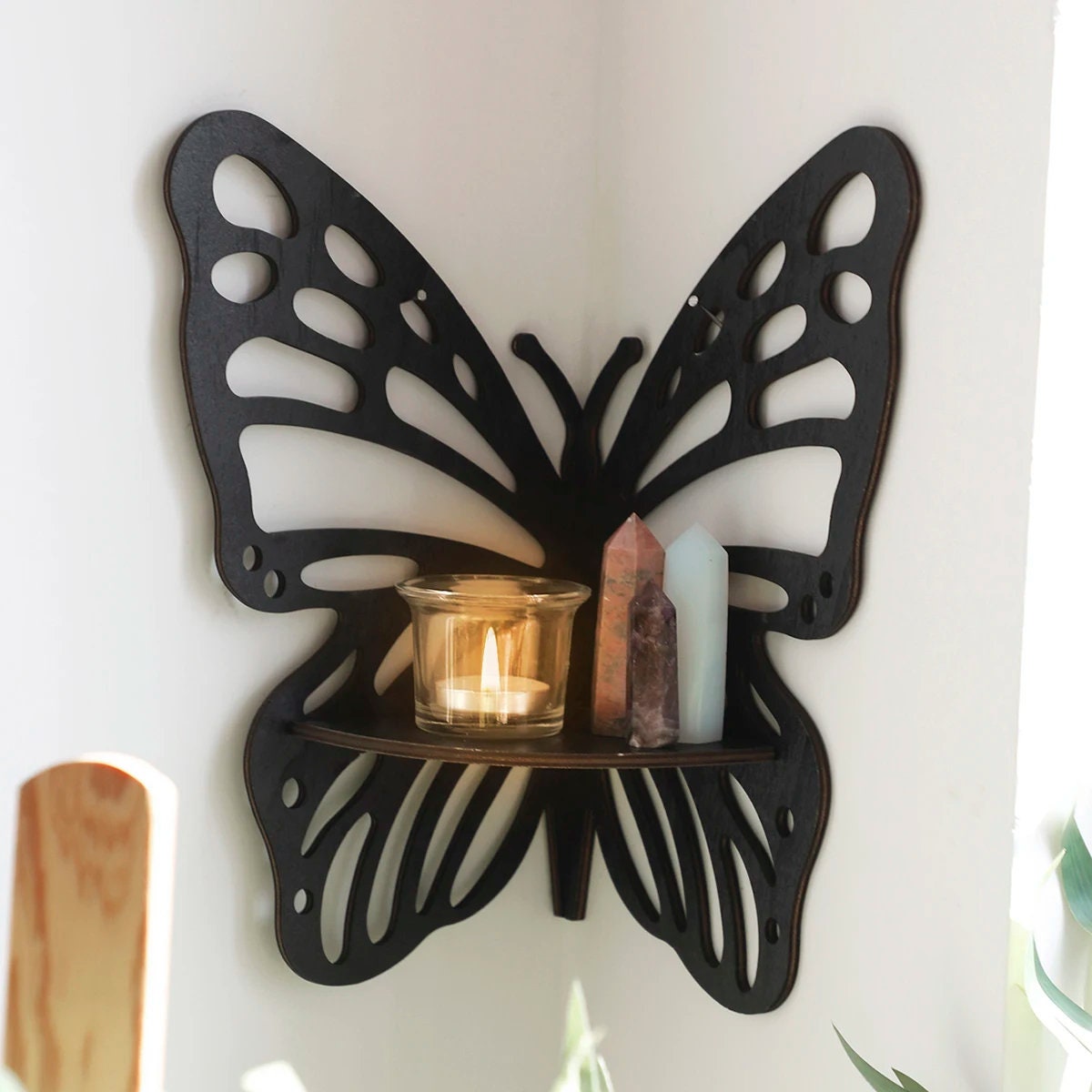 Dropship Wooden Wall Shelf Home Decoration Organizer Moon Butterfly Cat  Bedroom Room Decor Storage Rack Wall-mount Display Stand Shelves to Sell  Online at a Lower Price