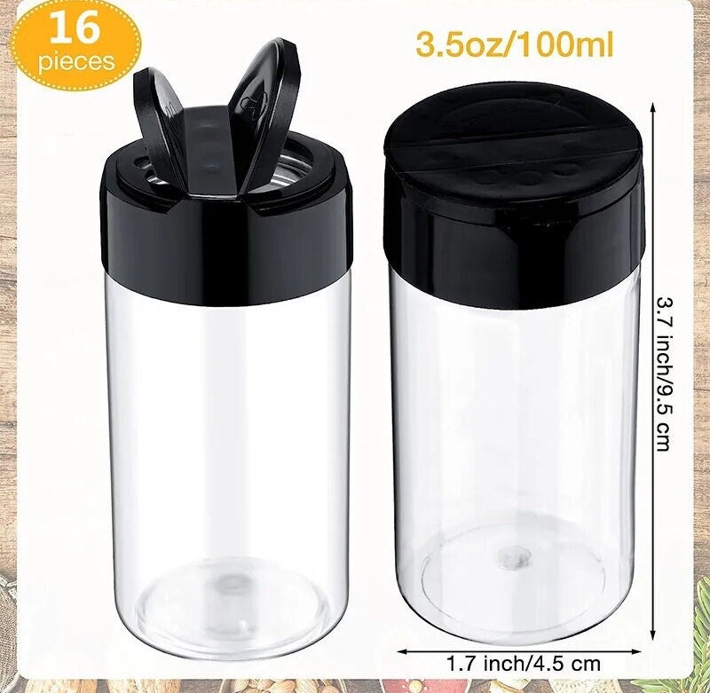 14 Pcs Glass Spice Jars, 4oz Empty Square Spice Bottles with Shaker Lids  and Airtight Metal Caps - 350 Spice Labels and Silicone Collapsible Funnel