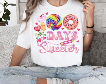 100 Day's Sweeter Png Sublimation Design Download, Happy 100 Days Png ...
