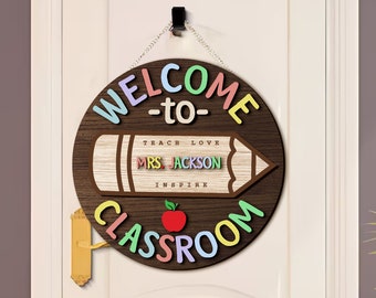 Teacher Door Sign SVG: Laser Cut Classroom Decor (Digital Download)