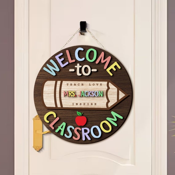 Teacher Door Sign SVG: Laser Cut Classroom Decor (digital Download