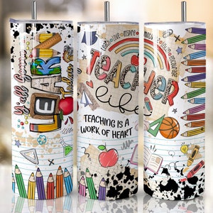 Teacher Tumbler Wrap, 20oz Skinny Tumbler, Teacher Life Tumbler, Teacher Sublimation Design, Teacher Fuel, PNG Instant Download