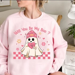 Valentine&#39;s Day Ghost Shirt Svg, Be My Boo Png, Will you Be My Boo Svg, Valentines Day File Cut, Girl Ghost Png, Valentines Boo Png