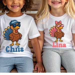 Coolest Turkey PNG, Girl Turkey Png, Baby Turkey Png, Thanksgiving Toddler Png, Boy Girl Thanksgiving Kids Png,Turkey In Hat Sublimation