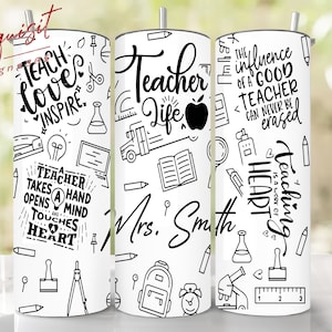 Insegnante inciso personalizzato 20 oz Tumbler Wrap SVG, insegnante inciso al laser Tumbler Svg, apprezzamento dell'insegnante, insegnante Svg, regalo per l'insegnante
