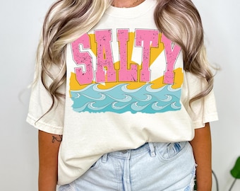 Retro Salty Summer PNG: Beach Shirt Design (Digital Download)