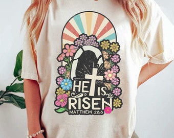 He is Risen Easter PNG: Christian Bible Verse Design (Digital Download)