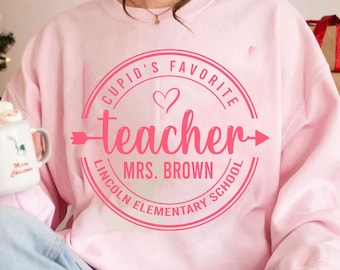 Cupid&#39;s Favorite Teacher Valentine&#39;s Day SVG, Gift For Teachers, Valentines Day PNG, Personalized Teacher Svg, Favorite Cupid&#39;s Teacher Svg