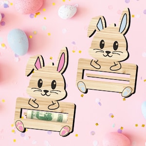 Osterhase Geldhalter Datei Laser Cut svg, Hase Geldhalter, Osterkorb svg, Osterkorb Geldhalter, Ostergeschenk, Ostergeschenk