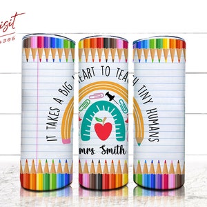 Leopard Teacher 20oz Skinny Tumbler Design (Sublimate Designs Download)