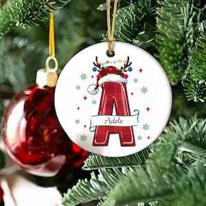 Personalized Christmas Ornaments PNG 2023 Bundle, Custom Alphabet Christmas Ornaments PNG, Family Name Christmas Ornament, Png Sublimation