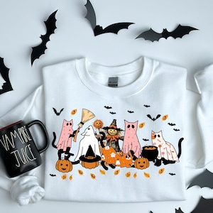 Black Cat Halloween Png, Ghost Cat Png, Halloween Png, Halloween Cat Shirt, Fall Png, Retro Halloween Png, Spooky Season Png,Funny Halloween