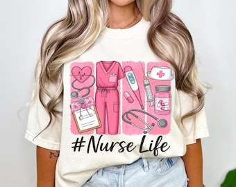 Retro Nurse PNG: Brushstroke Coquette Design (Digital Download)