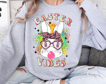 Retro Leopard Easter Bunny PNG: Peeps Shirt Design (Digital Download)
