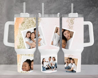 Photos Make Your Own Photo Frame Tumbler 40oz Quencher Tumbler Wrap, Family Photo Design Sublimation, Gift, Instant Digital